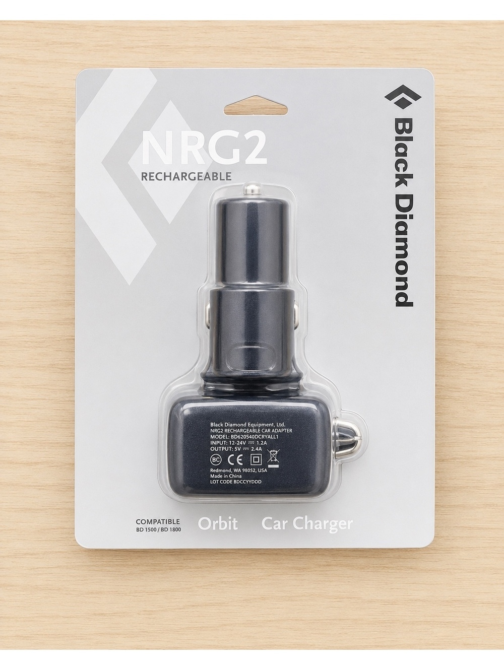 Black Diamond NRG2 Rechargeable Battery Kit w/ CarCharger & Int’l Adapters